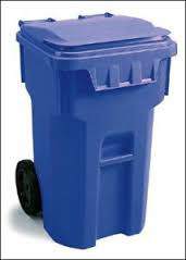 Blue trash can photo