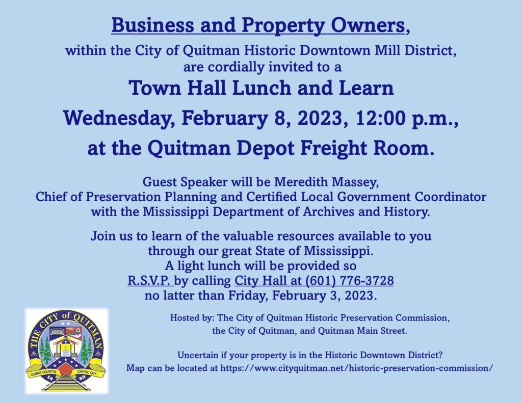 to The City of Quitman Quitman, Mississippi